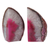 Agate bookends, 'Lovely Crystal' - Agate Geode Bookends with a Pink Core from Brazil (image 2f) thumbail