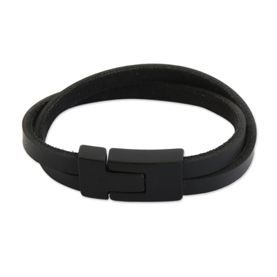 Armband aus Kunstleder - Modernes Kunstlederarmband mit schwarzem Verschluss
