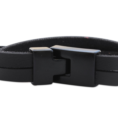 Armband aus Kunstleder - Modernes Kunstlederarmband mit schwarzem Verschluss