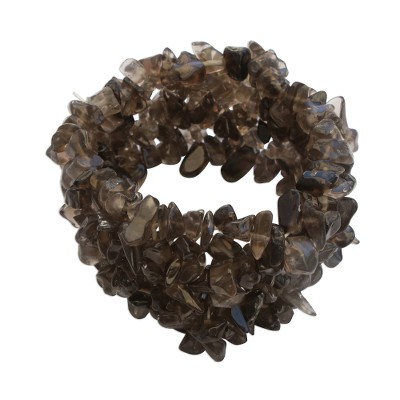 Smoky Quartz Beaded Wristband Bracelet from Brazil