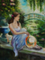 'Garden of Nymphs' - Signed Impressionist Painting of a Girl in a Garden thumbail