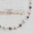 collar de eslabones de perlas cultivadas - Collar de eslabones de plata de ley con perlas cultivadas en crema rosa y gris