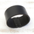 Leather wristband bracelet, 'Solid' - Unisex Black Leather and Stainless Steel Wristband Bracelet (image 2d) thumbail