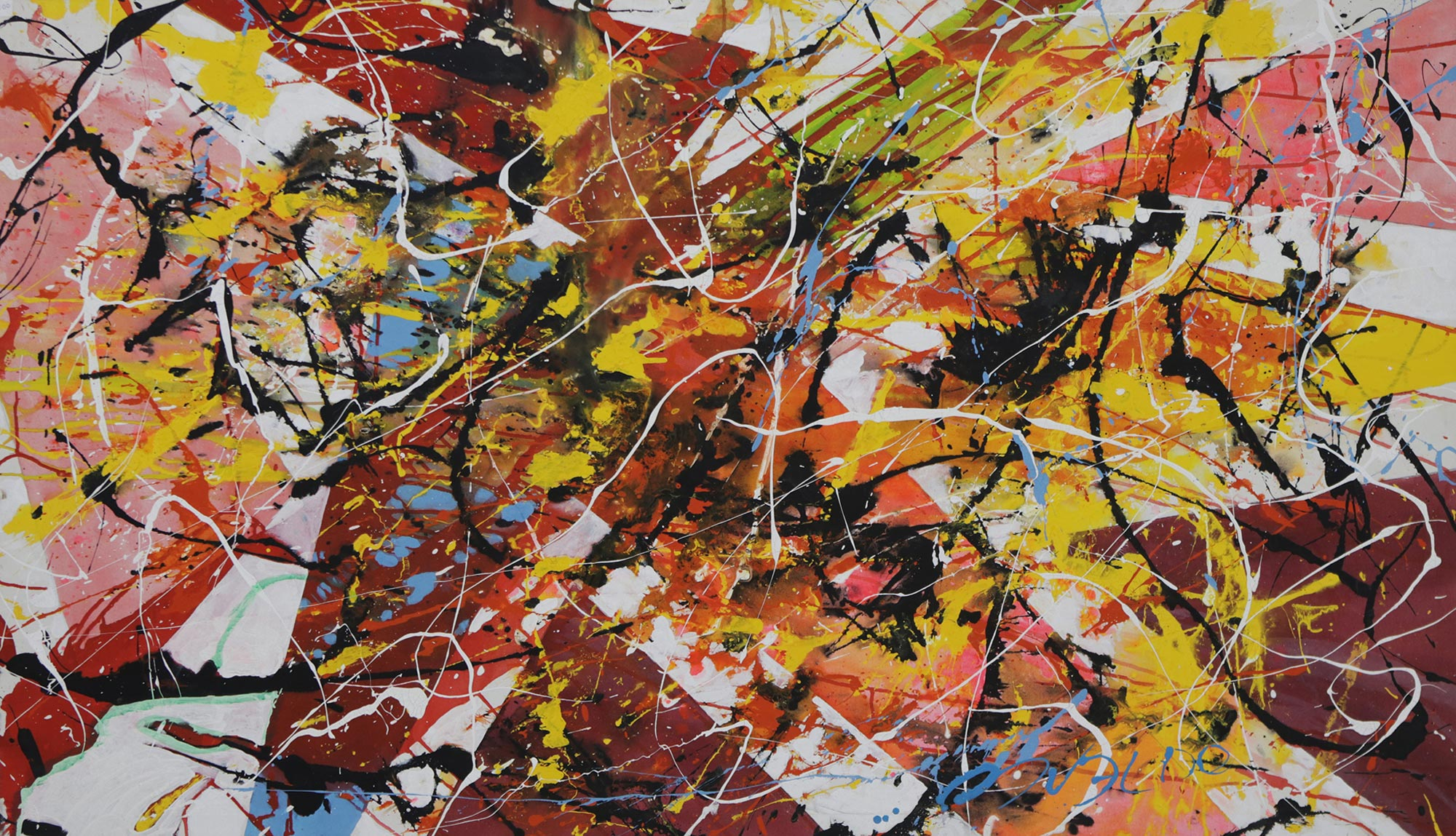 Signed Colorful Abstract Painting From Brazil (2015) - Explosion Of 