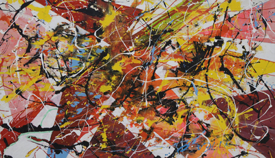 'Explosion of Colors' (2015) - Signed Colorful Abstract Painting from Brazil (2015)