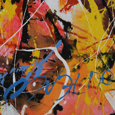 'Explosion of Colors' (2015) - Pintura abstracta colorida firmada de Brasil (2015)