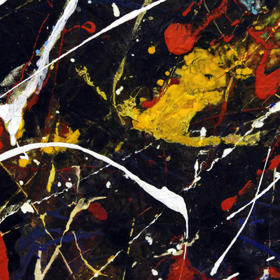 Symphonie für M. Jackson' (2015) - Signierte dunkle abstrakte Malerei aus Brasilien (2015)