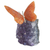 Calcite and amethyst gemstone sculpture, 'Orange Wings' - Orange Calcite and Amethyst Butterfly Gemstone Sculpture (image 2a) thumbail
