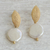 Gold-plated cultured pearl dangle earrings, 'Round Glow' - Circular Gold-Plated Cultured Pearl Dangle Earrings thumbail