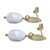 Gold-plated cultured pearl dangle earrings, 'Round Glow' - Circular Gold-Plated Cultured Pearl Dangle Earrings (image 2d) thumbail