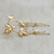 Pendientes colgantes de latón chapado en oro con detalles de rodio, 'Petal Cascade' - Pendientes colgantes de latón chapado en oro con detalles de rodio florales
