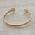 Gold plated smoky quartz cuff bracelet, 'Glittering Magnitude' - Gold Plated Smoky Quartz Cuff Bracelet from Brazil (image 2c) thumbail