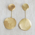 Gold plated brass dangle earrings, 'Fascinating Moons' - Circular Gold Plated Brass Dangle Earrings from Brazil thumbail
