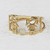 anillo de banda de oro - Romántico anillo de banda de oro blanco y amarillo de 10k de Brasil