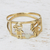 Gold band ring, 'Child's Love' - Romantic 10k Yellow and White Gold Band Ring from Brazil