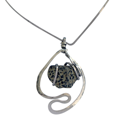 Halskette mit Jaspis-Anhänger - Moderne dalmatinische Jaspis-Anhänger-Halskette aus Brasilien
