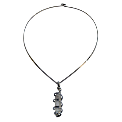 Quartz pendant necklace, 'Fantastic Crystal' - Natural Quartz Collar Pendant Necklace from Brazil