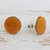 Knopf-Ohrringe aus geschmolzenem Glas, 'Honigtropfen'. - Gold-Orange-Ohrringe aus verschmolzenem Glas Sterling Silber Pfostenknopf-Ohrringe