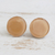 Art glass button earrings, 'Silken Sand' - Beige Fused Glass Button Earrings thumbail