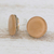 Art glass button earrings, 'Silken Sand' - Beige Fused Glass Button Earrings (image 2b) thumbail