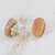 Art glass button earrings, 'Silken Sand' - Beige Fused Glass Button Earrings