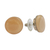 Art glass button earrings, 'Silken Sand' - Beige Fused Glass Button Earrings (image 2e) thumbail