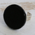 Art glass cocktail ring, 'Gleaming Surface in Black' - Circular Glass Cocktail Ring in Black from Brazil thumbail