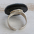Art glass cocktail ring, 'Gleaming Surface in Black' - Circular Glass Cocktail Ring in Black from Brazil (image 2c) thumbail