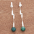 Achat-Tropfen-Ohrringe, „Twisted Curves in Grün“. - Grüner Achat Moderne Ohrringe mit gedrehten Tropfen aus Brasilien