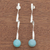 Agate drop earrings, 'Twisted Curves in Blue' - Blue Agate Modern Twisted Drop Earrings from Brazil