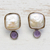 Cultured pearl and amethyst drop earrings, 'Gleaming Magnitude' - Cultured Pearl and Amethyst Drop Earrings from Brazil