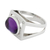 Amethyst single-stone ring, 'Winsome Oval' - Oval Amethyst Single-Stone Ring from Brazil