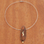 Gold accented wood pendant necklace, 'Gold Squiggle' - Gold Accented Oval Wood Pendant Necklace from Brazil (image 2) thumbail