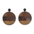 Wood and onyx clip-on earrings, 'Sleek Variety' - Circular Wood and Onyx Clip-On Earrings from Brazil thumbail