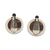 Wood and onyx clip-on earrings, 'Sleek Variety' - Circular Wood and Onyx Clip-On Earrings from Brazil (image 2c) thumbail