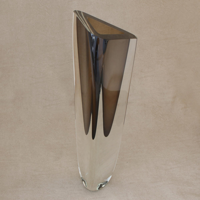Art glass vase, Smoky Triangle (15 inch)