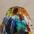 Jarrón de cristal de arte - Jarrón de cristal artístico multicolor inspirado en Murano de Brasil