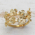 Gold plated brass wrap rings, 'Lively Bouquet' (pair) - Floral Pattern Gold Plated Brass Wrap Rings (Pair)