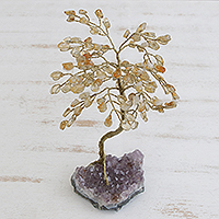 Citrin-Edelsteinbaum, „Mystischer Baum“ – handgefertigter Citrin-Edelsteinbaum, hergestellt in Brasilien