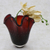 Art glass vase, 'Red Splash' (11 inch) - Red Art Glass Vase from Brazil (11 Inch) thumbail