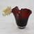 Art glass vase, 'Red Splash' (11 inch) - Red Art Glass Vase from Brazil (11 Inch)