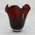 Art glass vase, 'Red Splash' (11 inch) - Red Art Glass Vase from Brazil (11 Inch) (image 2d) thumbail