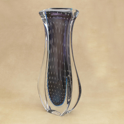 Kunstglasvase - Handgeblasene Kunstglasvase, hergestellt in Brasilien