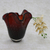 Art glass vase, 'Red Splash' (14 inch) - Handblown Art Glass Vase in Red from Brazil (14 Inch) (image 2b) thumbail