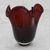 Art glass vase, 'Red Splash' - Handblown Art Glass Vase in Red from Brazil