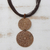 Wood pendant necklace, 'Intricate Stars' - Star Pattern Wood Strand Pendant Necklace from Brazil thumbail
