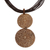 Wood pendant necklace, 'Intricate Stars' - Star Pattern Wood Strand Pendant Necklace from Brazil (image 2a) thumbail
