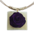 Holz- und Hornanhänger-Halskette, 'Verlockende Rose'. - Lila Holz- und Hornblumenanhänger-Halskette aus Brasilien