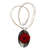 Halskette mit Anhänger aus Holz und Horn - Handgeschnitzte Halskette mit Anhänger aus roter Rose und grauem Horn