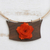 Wood pendant necklace, 'Orange Rose Medallion' - Handcrafted Wood and Natural Fiber Necklace from Brazil
